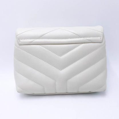 Saint Laurent Monogram Loulou Quilted Monogram Small Chain White Calfskin Leather Shoulder Bag - image 4