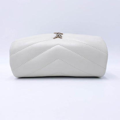 Saint Laurent Monogram Loulou Quilted Monogram Small Chain White Calfskin Leather Shoulder Bag - image 5