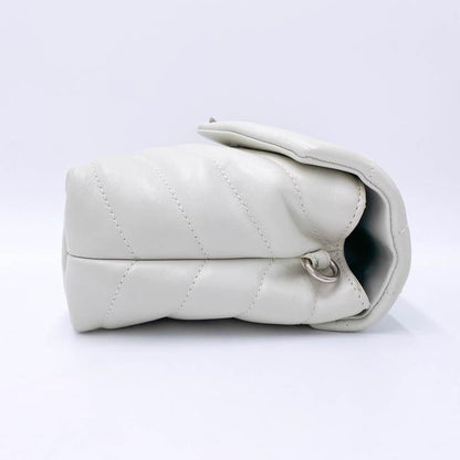 Saint Laurent Monogram Loulou Quilted Monogram Small Chain White Calfskin Leather Shoulder Bag - image 7