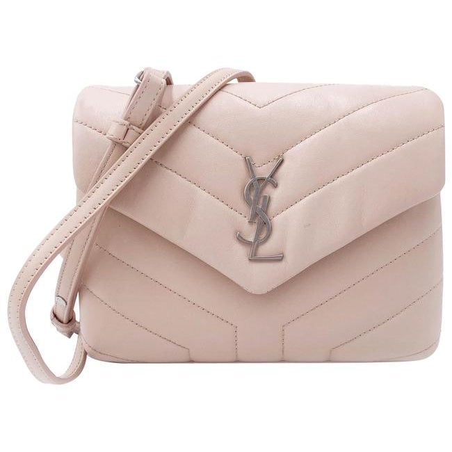 Saint Laurent Monogram Loulou Quilted Monogram Tender Pink Calfskin Leather Cross Body Bag - photo 1