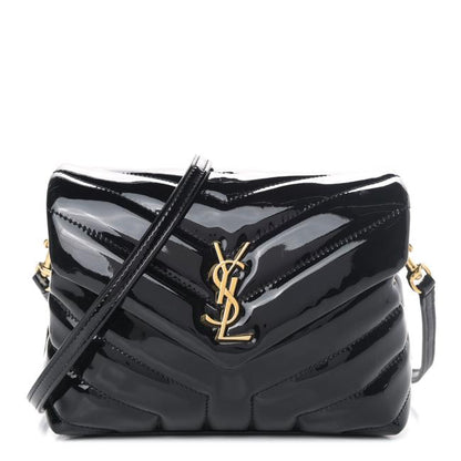 Saint Laurent Monogram Loulou Quilted Monogram Toy Black Patent Leather Cross Body Bag - photo 1