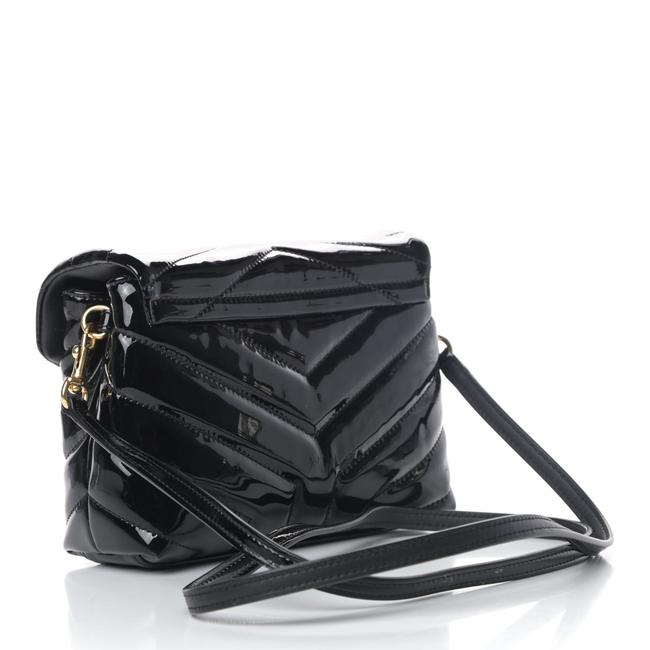 Saint Laurent Monogram Loulou Quilted Monogram Toy Black Patent Leather Cross Body Bag - photo 2