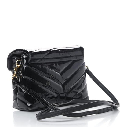 Saint Laurent Monogram Loulou Quilted Monogram Toy Black Patent Leather Cross Body Bag - photo 2
