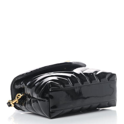 Saint Laurent Monogram Loulou Quilted Monogram Toy Black Patent Leather Cross Body Bag - photo 3
