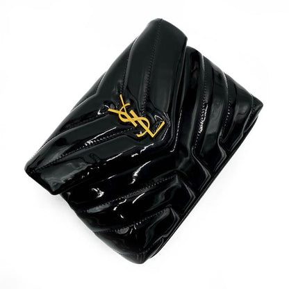 Saint Laurent Monogram Loulou Quilted Monogram Toy Black Patent Leather Cross Body Bag - image 8