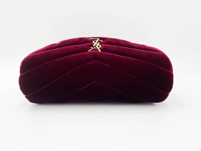 Saint Laurent Monogram Loulou Y Quilted Toy Chain Satchel French Burgundy Red Velvet Shoulder Bag - image 7