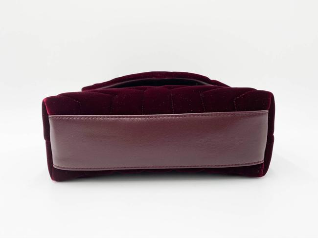 Saint Laurent Monogram Loulou Y Quilted Toy Chain Satchel French Burgundy Red Velvet Shoulder Bag - image 8