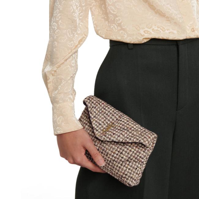 Saint Laurent Monogram Loulou Sintra Small Beige Tweed Clutch - photo 2
