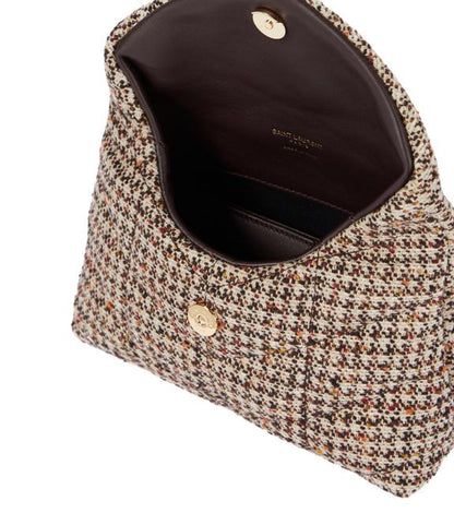Saint Laurent Monogram Loulou Sintra Small Beige Tweed Clutch - photo 4