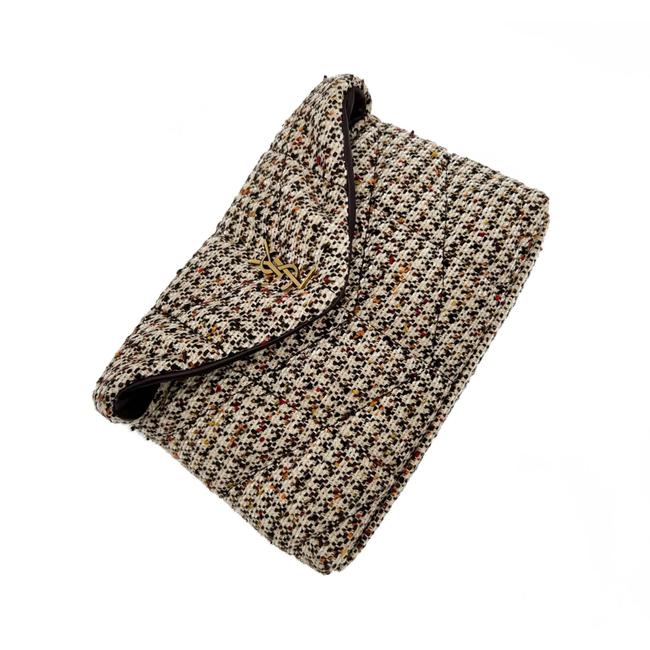 Saint Laurent Monogram Loulou Sintra Small Beige Tweed Clutch - photo 9