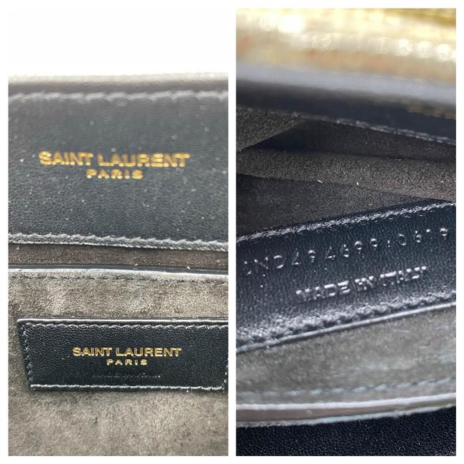 Saint Laurent Monogram Loulou Small Embossed Metallic Gold Leather Shoulder Bag - image 12