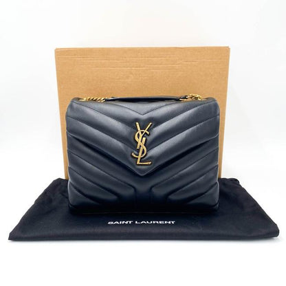 Saint Laurent Monogram Loulou Small Gold Ghw Black Leather Shoulder Bag - image 4