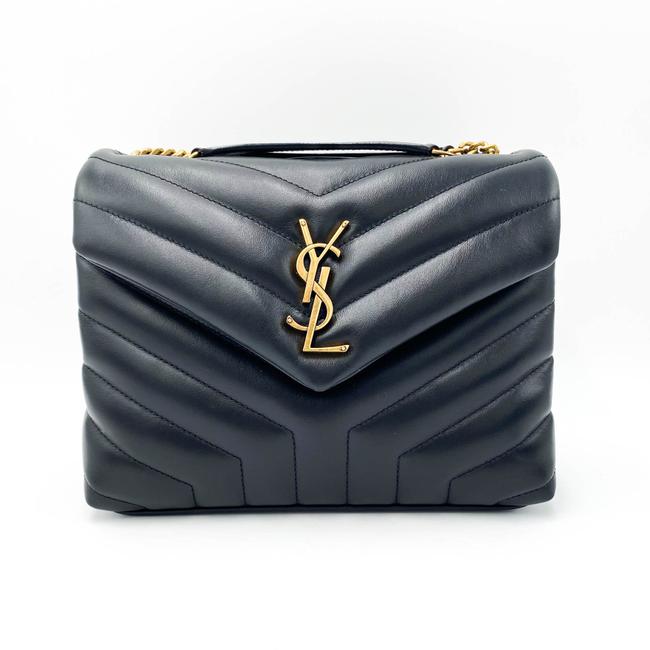 Saint Laurent Monogram Loulou Small Gold Ghw Black Leather Shoulder Bag - image 5