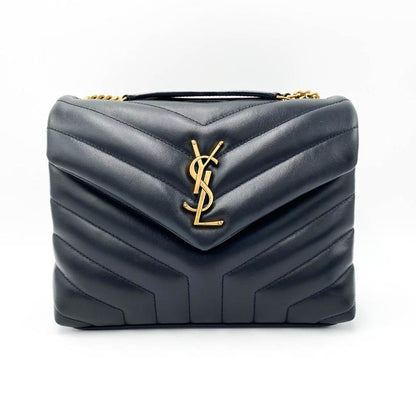 Saint Laurent Monogram Loulou Small Gold Ghw Black Leather Shoulder Bag - image 5