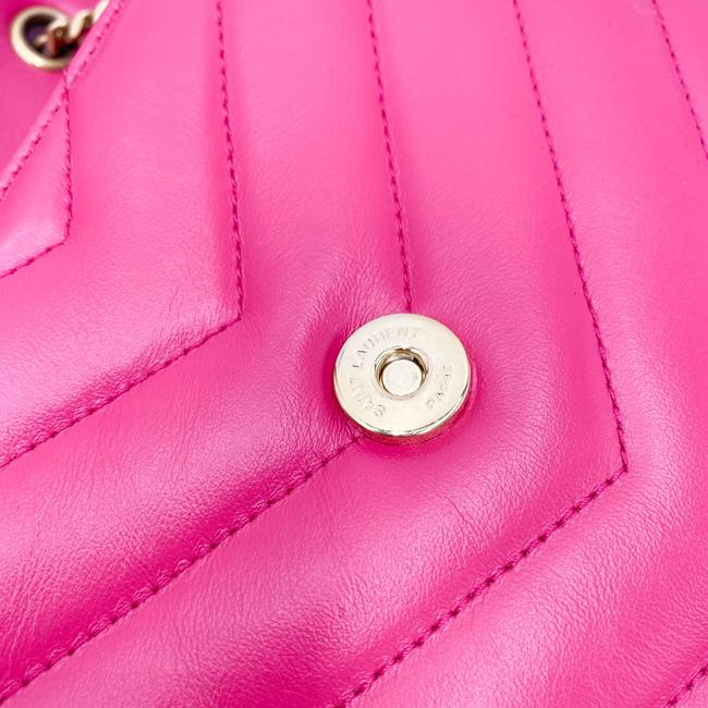 Saint Laurent Monogram Loulou Small Pink Leather Shoulder Bag - photo 11