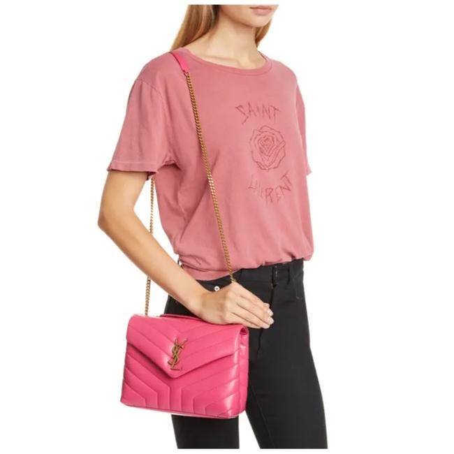 Saint Laurent Monogram Loulou Small Pink Leather Shoulder Bag - photo 3