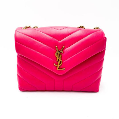Saint Laurent Monogram Loulou Small Pink Leather Shoulder Bag - photo 4