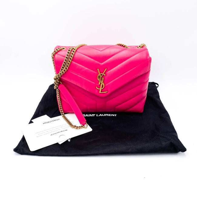 Saint Laurent Monogram Loulou Small Pink Leather Shoulder Bag - photo 5