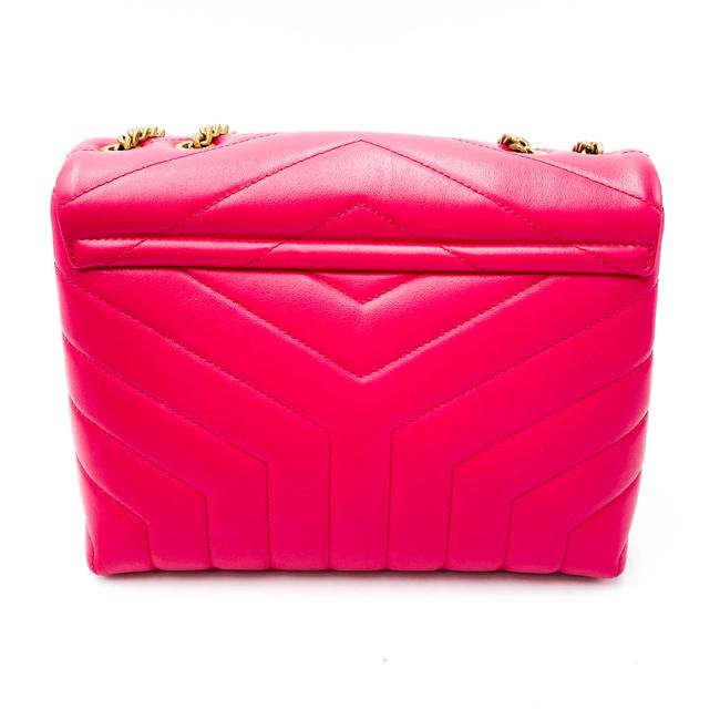 Saint Laurent Monogram Loulou Small Pink Leather Shoulder Bag - photo 6