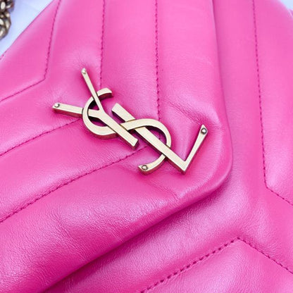 Saint Laurent Monogram Loulou Small Pink Leather Shoulder Bag - photo 8