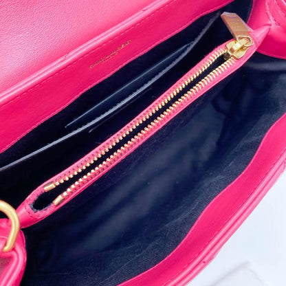 Saint Laurent Monogram Loulou Small Pink Leather Shoulder Bag - photo 10