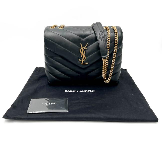 Saint Laurent Monogram Loulou Small Quilted Gold Monogram Black Leather Cross Body Bag - photo 2