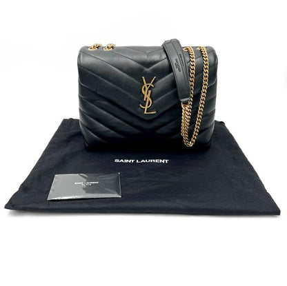 Saint Laurent Monogram Loulou Small Quilted Gold Monogram Black Leather Cross Body Bag - photo 2