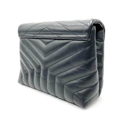 Saint Laurent Monogram Loulou Small Quilted Gold Monogram Black Leather Cross Body Bag - photo 4