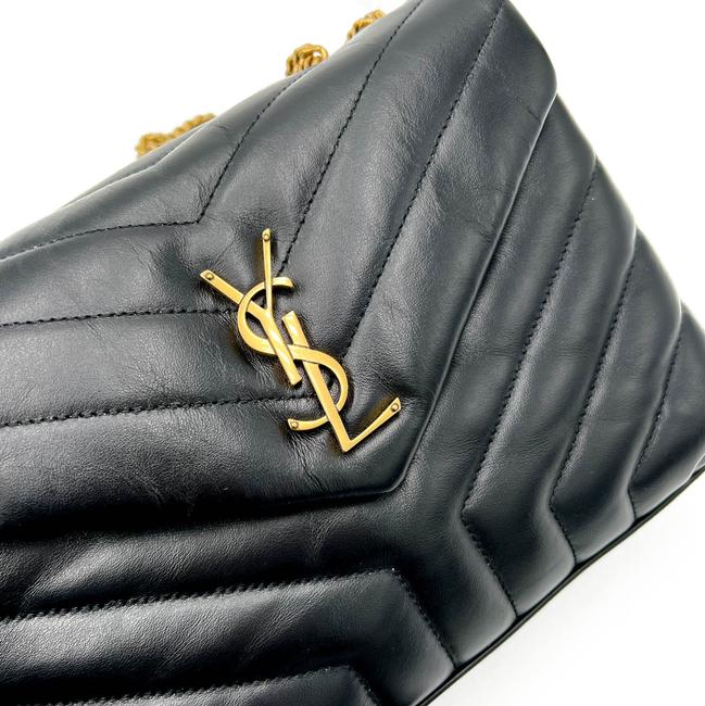 Saint Laurent Monogram Loulou Small Quilted Gold Monogram Black Leather Cross Body Bag - photo 7