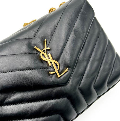 Saint Laurent Monogram Loulou Small Quilted Gold Monogram Black Leather Cross Body Bag - photo 7