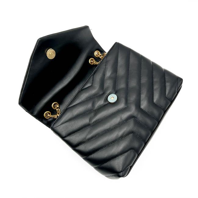 Saint Laurent Monogram Loulou Small Quilted Gold Monogram Black Leather Cross Body Bag - photo 8