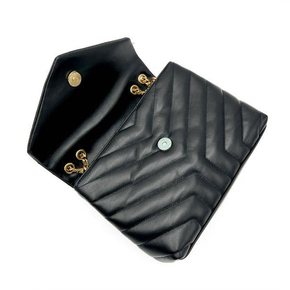 Saint Laurent Monogram Loulou Small Quilted Gold Monogram Black Leather Cross Body Bag - photo 8