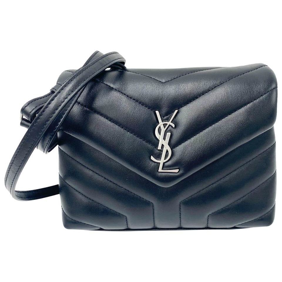 Saint Laurent Monogram Loulou Toy Silver Hardware Black Leather Shoulder Bag - photo 1