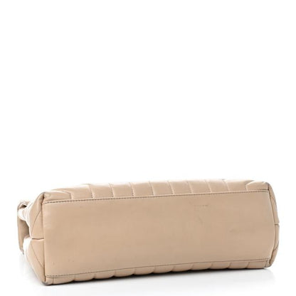 Saint Laurent Monogram Loulou Y Quilted Medium Chain Nude Powder Beige Calfskin Leather Satchel - image 4