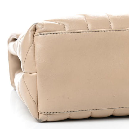 Saint Laurent Monogram Loulou Y Quilted Medium Chain Nude Powder Beige Calfskin Leather Satchel - image 7