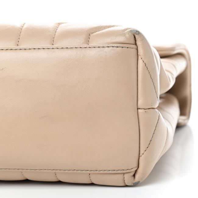Saint Laurent Monogram Loulou Y Quilted Medium Chain Nude Powder Beige Calfskin Leather Satchel - image 8