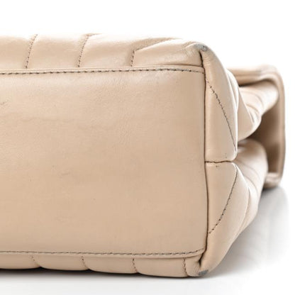 Saint Laurent Monogram Loulou Y Quilted Medium Chain Nude Powder Beige Calfskin Leather Satchel - image 8