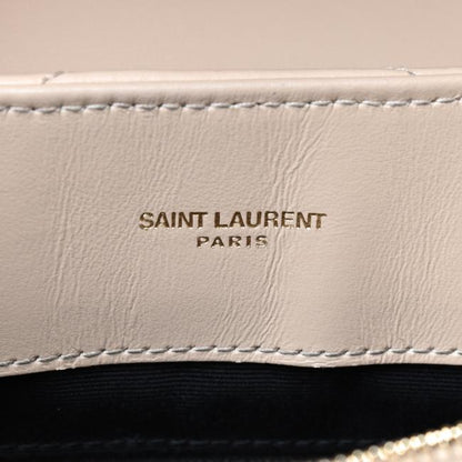 Saint Laurent Monogram Loulou Y Quilted Medium Chain Nude Powder Beige Calfskin Leather Satchel - image 9