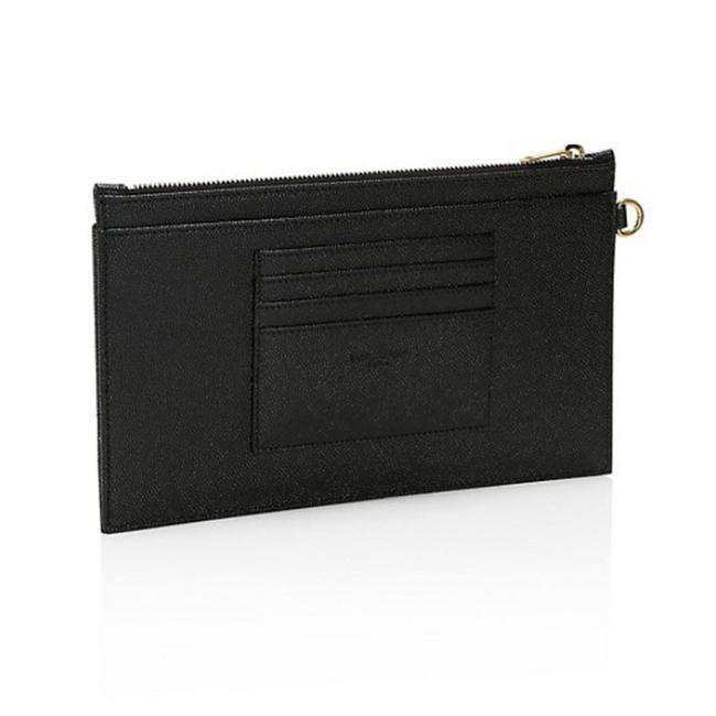 Saint Laurent Monogram Matelasse Pouch Black Leather Clutch - image 3