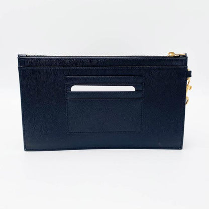 Saint Laurent Monogram Matelasse Pouch Black Leather Clutch - image 6