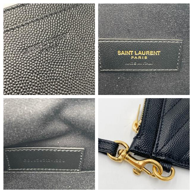 Saint Laurent Monogram Matelasse Pouch Black Leather Clutch - image 9