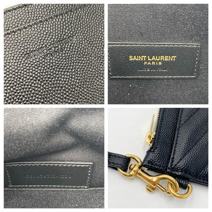 Saint Laurent Monogram Matelasse Pouch Black Leather Clutch - image 9
