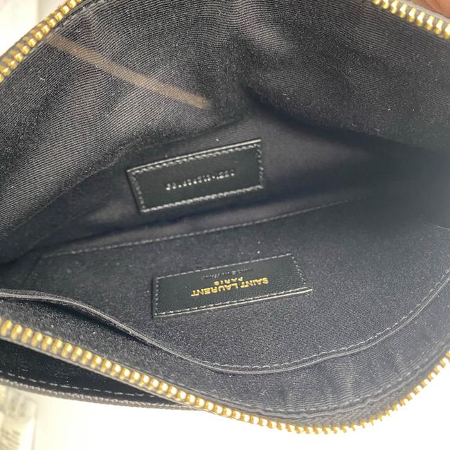 Saint Laurent Monogram Matelasse Pouch Black Leather Clutch - image 10