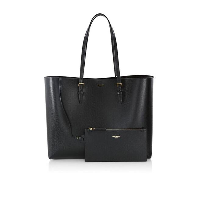 Saint Laurent Monogram Shopping Medium East/West Black Leather Tote - photo 1