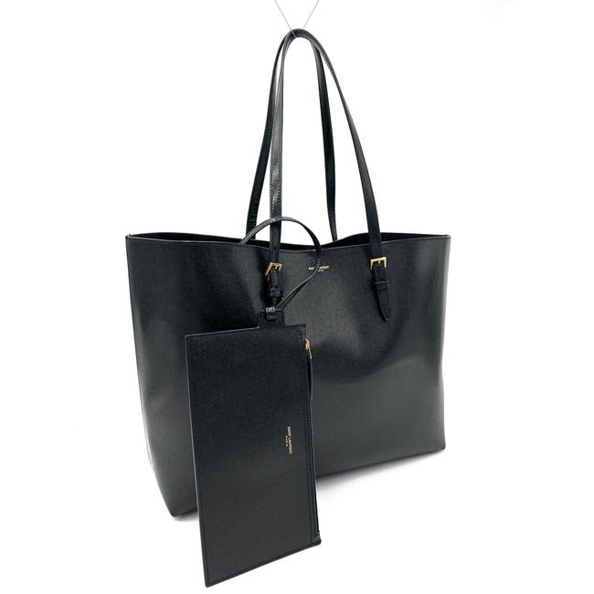 Saint Laurent Monogram Shopping Medium East/West Black Leather Tote - photo 6