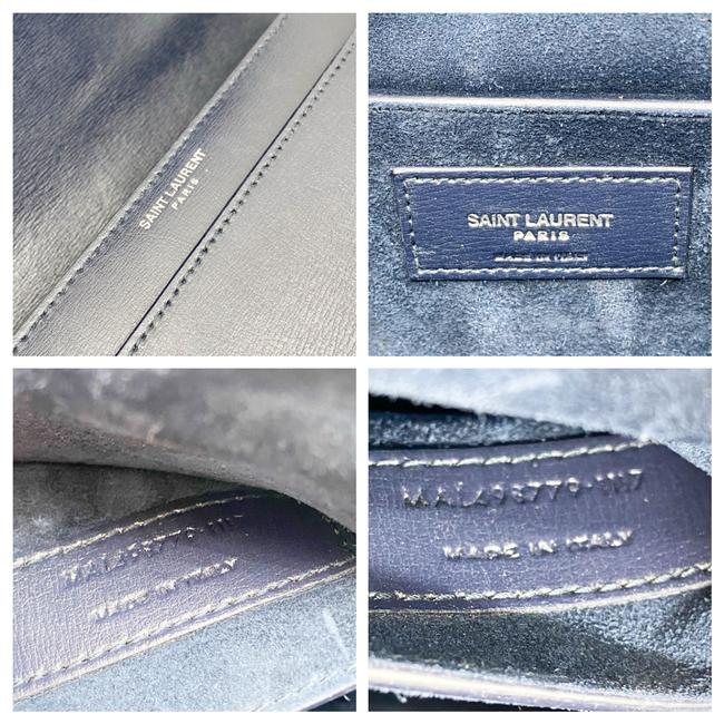 Saint Laurent Monogram Sunset Calfskin Large Blue Leather Shoulder Bag - photo 12