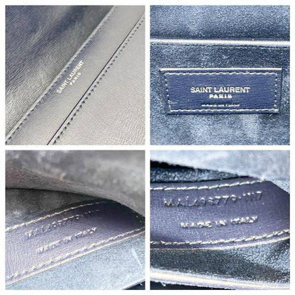 Saint Laurent Monogram Sunset Calfskin Large Blue Leather Shoulder Bag - photo 12