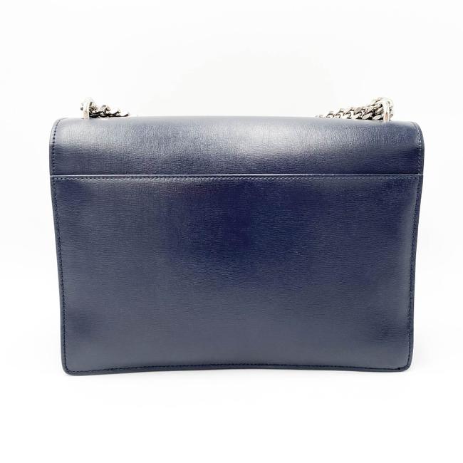 Saint Laurent Monogram Sunset Calfskin Large Blue Leather Shoulder Bag - photo 4