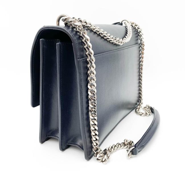Saint Laurent Monogram Sunset Calfskin Large Blue Leather Shoulder Bag - photo 5