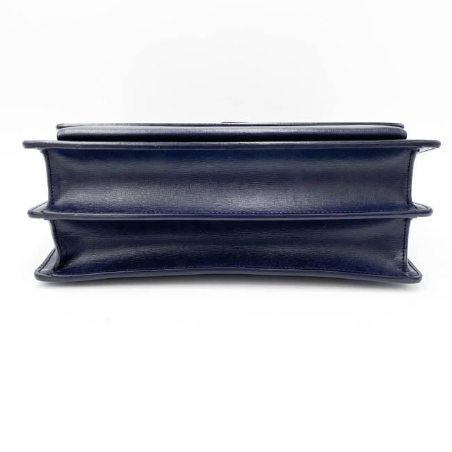 Saint Laurent Monogram Sunset Calfskin Large Blue Leather Shoulder Bag - photo 7